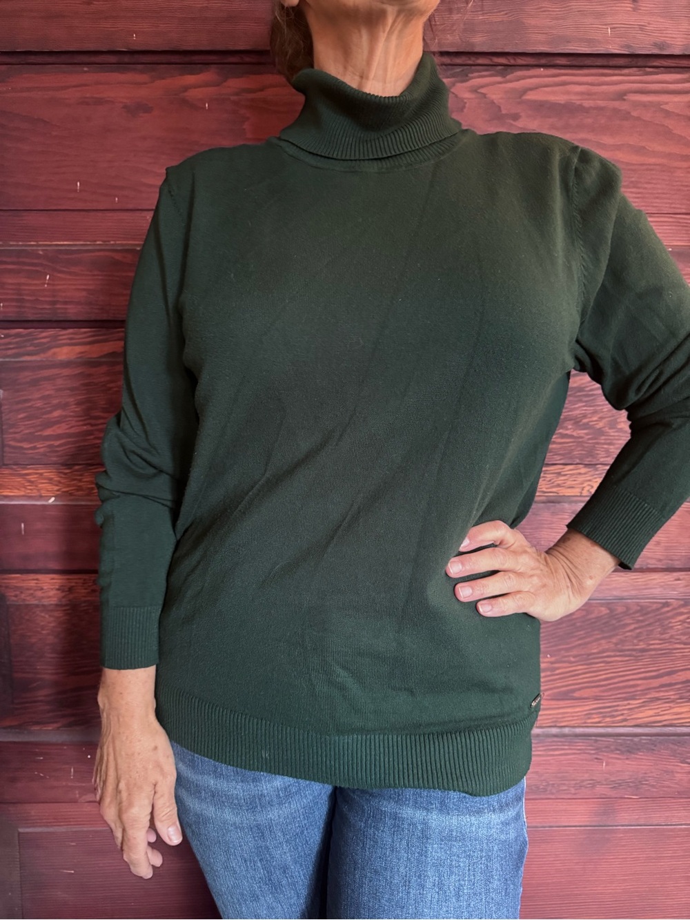 Calvin Klein Forest Green Turtleneck Sweater - Women